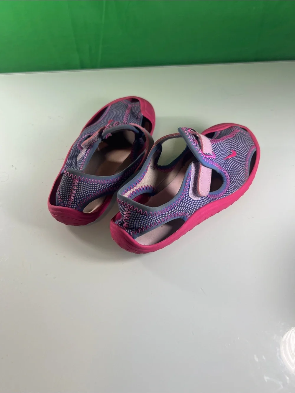 Nike Kids Pink and Purple Closed-Toe Sandals